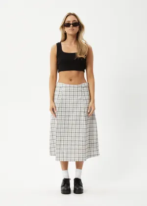 AFENDS Womens Leo - Check Midi Skirt - Black / White