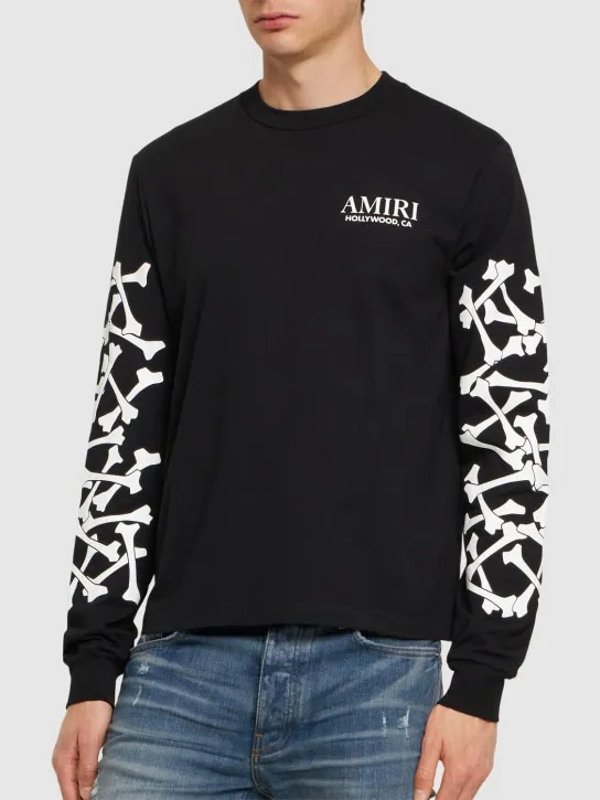Amiri   Bones stacked cotton long sleeve t-shirt 