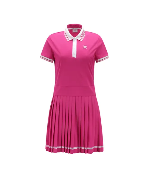 ANEW Golf: Women's Vibrant Hot Pink Pleated Pique Dress