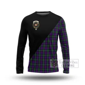 Baillie Highland Society Tartan Long Sleeve T-Shirt with Family Crest and Military Logo Style