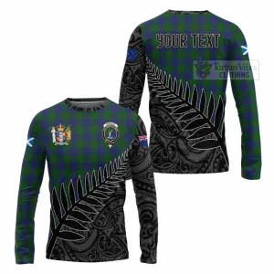 Barclay Crest Tartan Long Sleeve T-Shirt with New Zealand Silver Fern Half Style