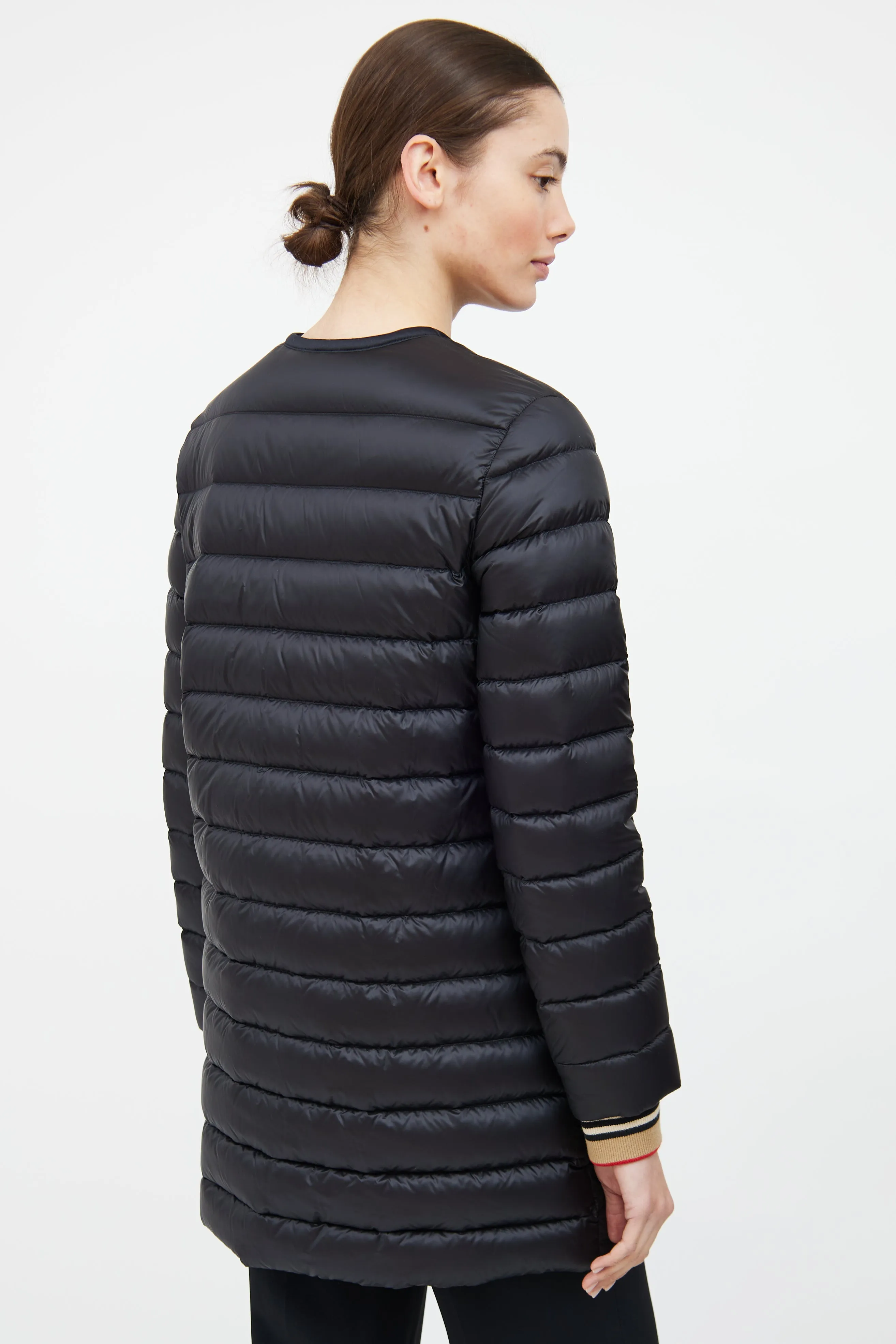 Black & Multi Down Coat