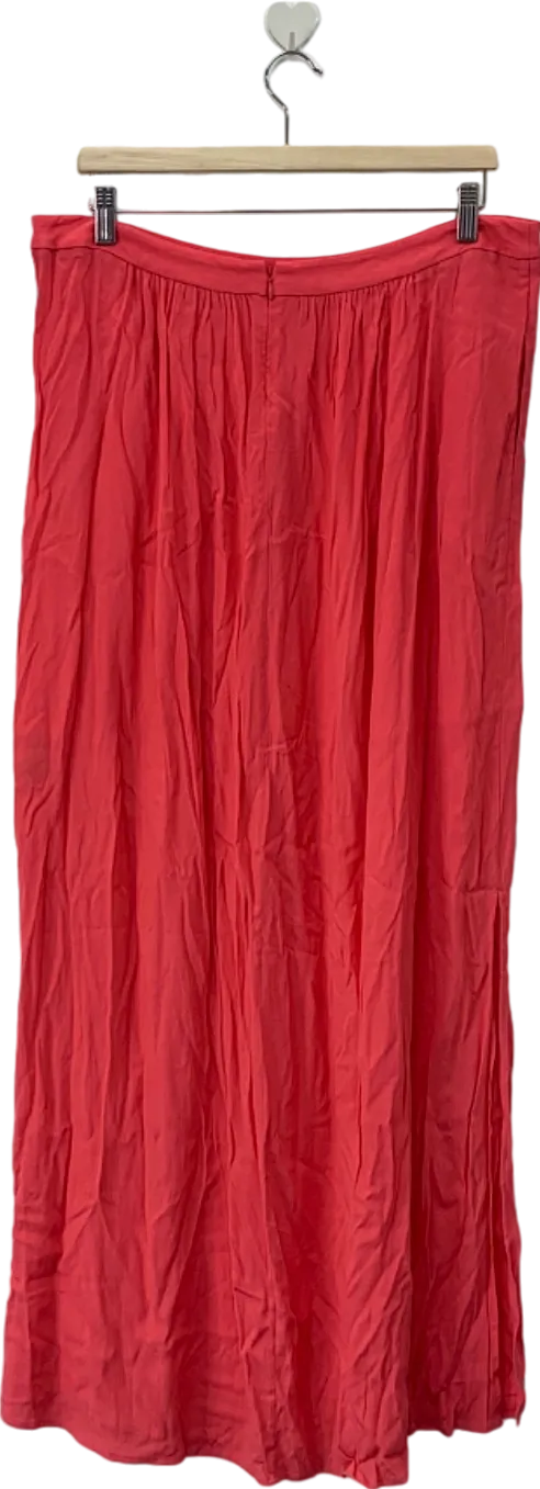Boden Red Pleated Maxi Skirt UK 16 long