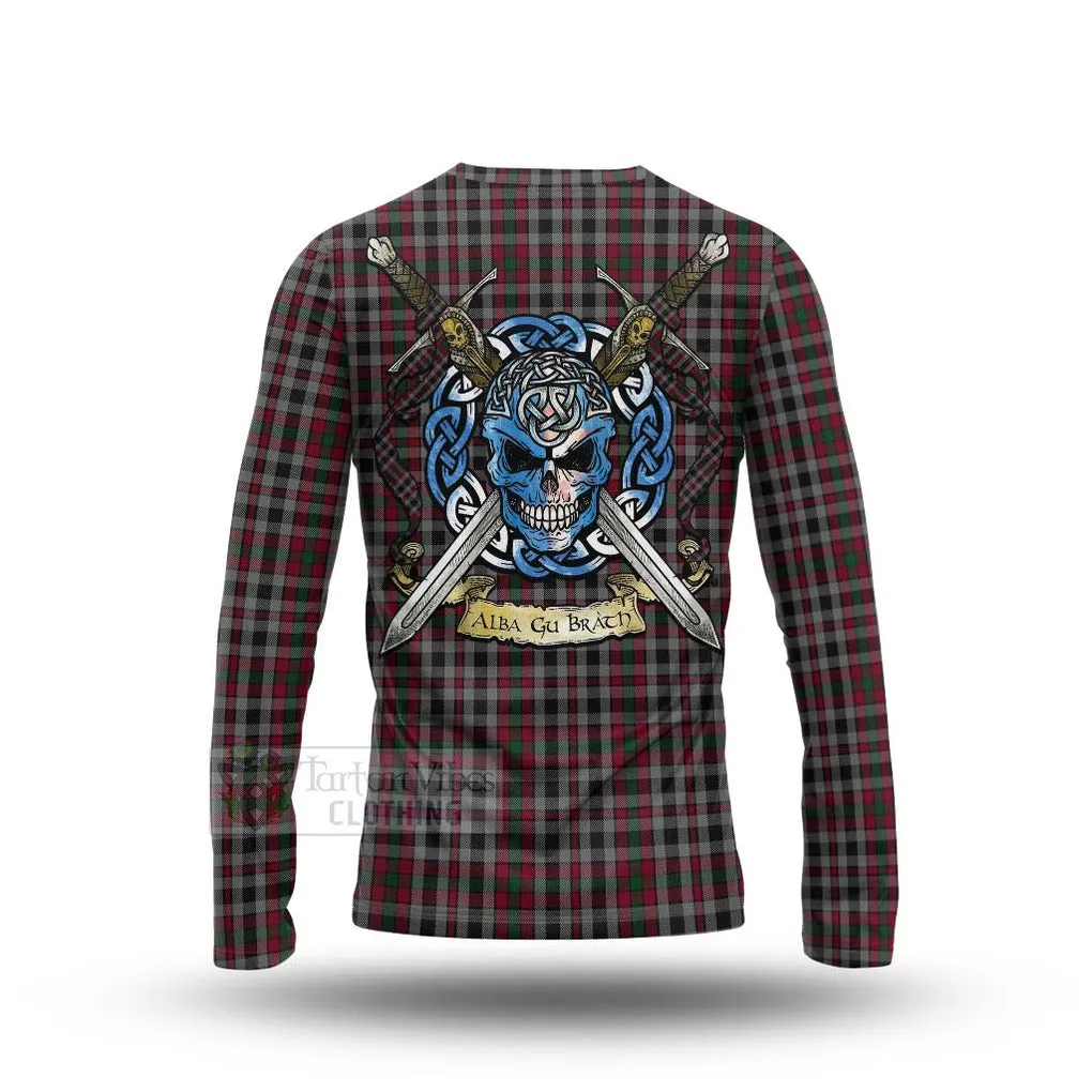 Borthwick Tartan Long Sleeve T-Shirt with Family Crest Celtic Skull Style
