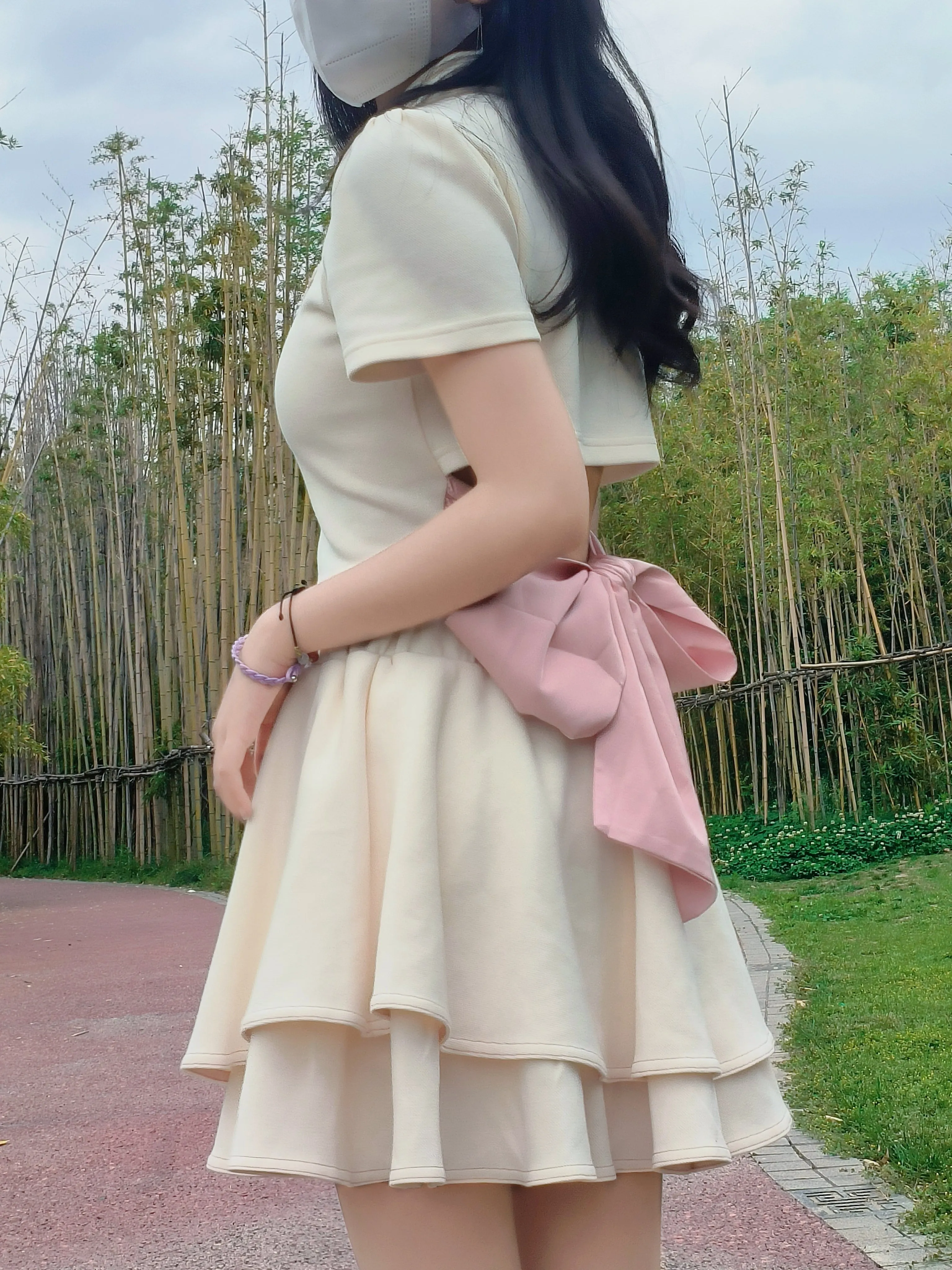 Bowknot polo collar top   tutu skirt PL53363