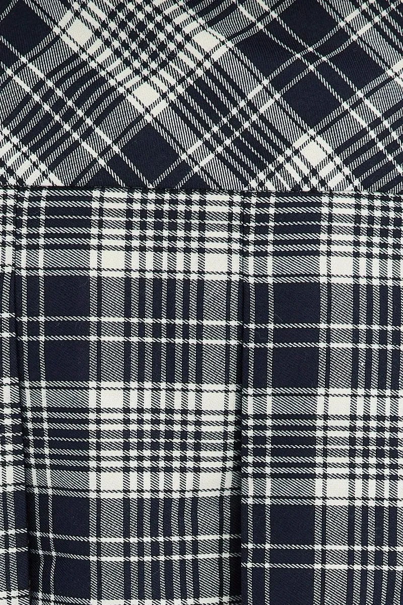 Check Pleated Mini Skirt