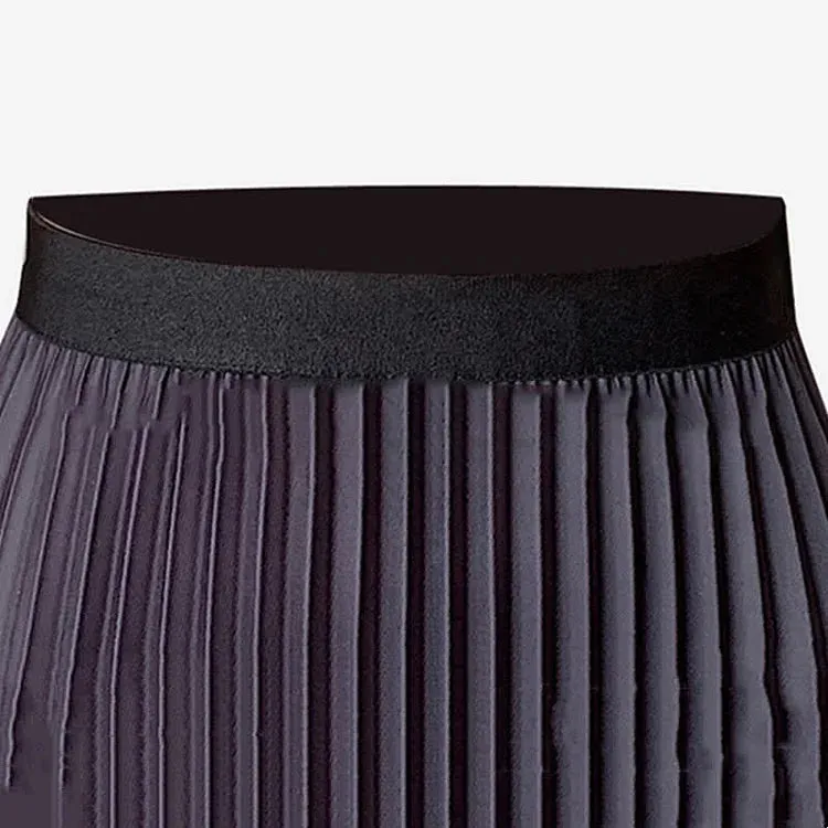 Chic Gradient Color High Waist Pleated Skirt