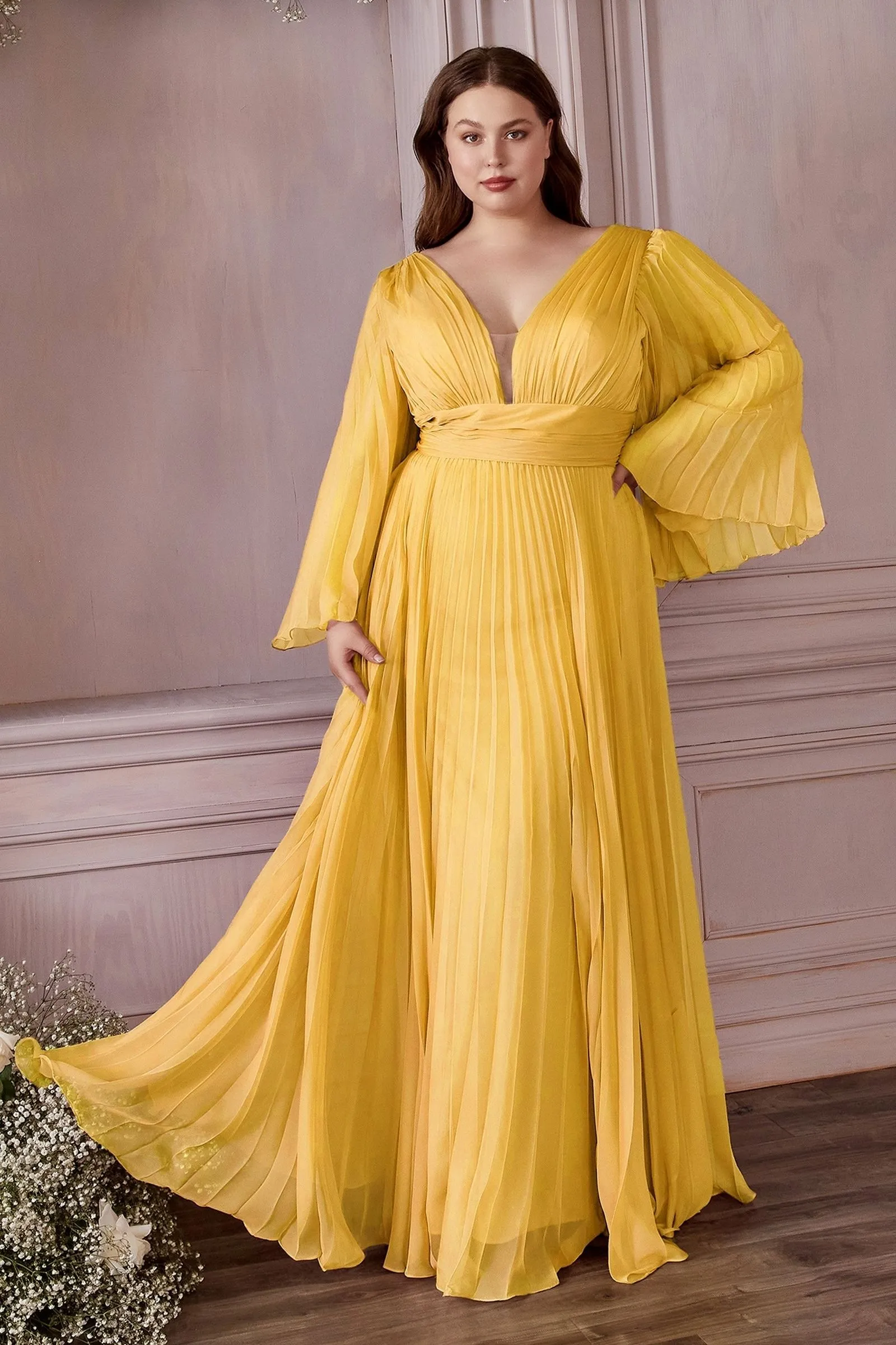 Chiffon Gown, Long Sleeve