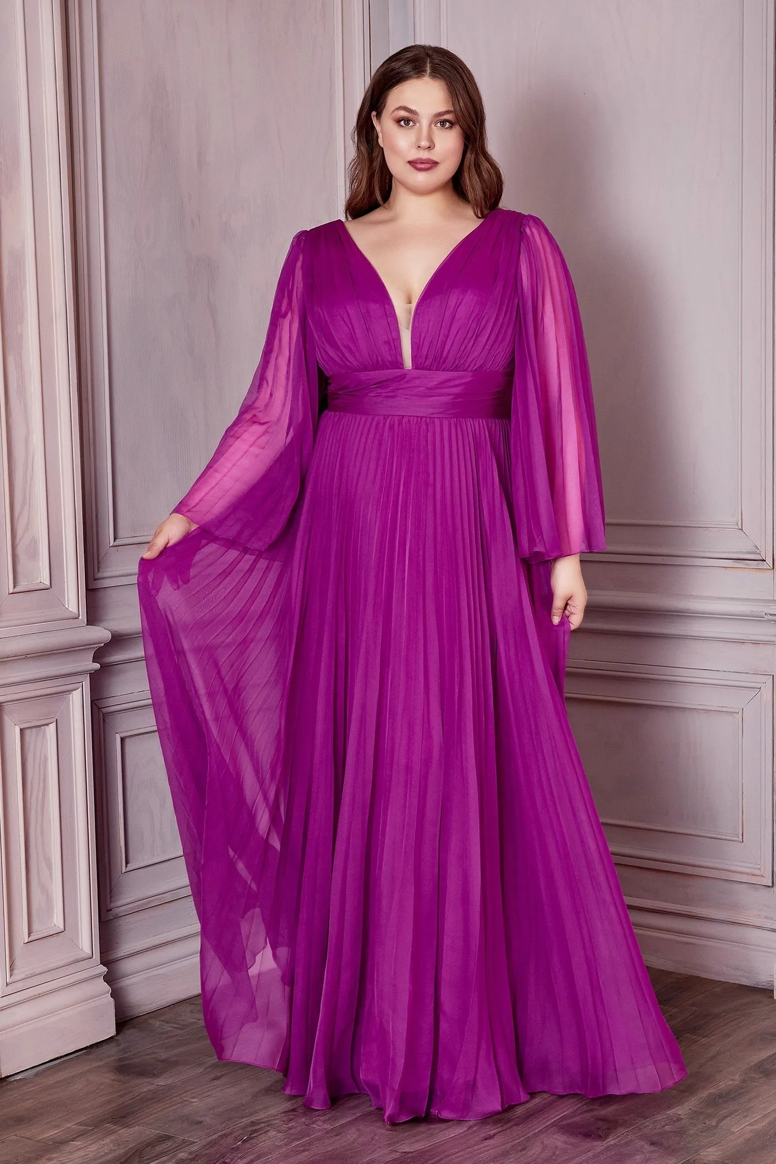 Chiffon Gown, Long Sleeve