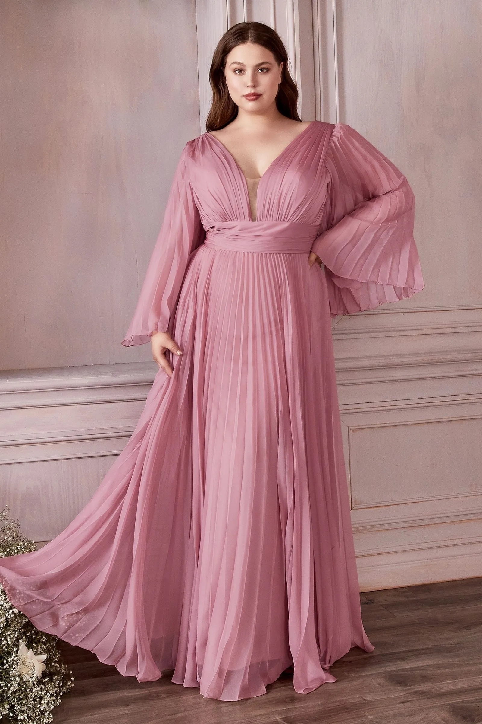 Chiffon Gown, Long Sleeve