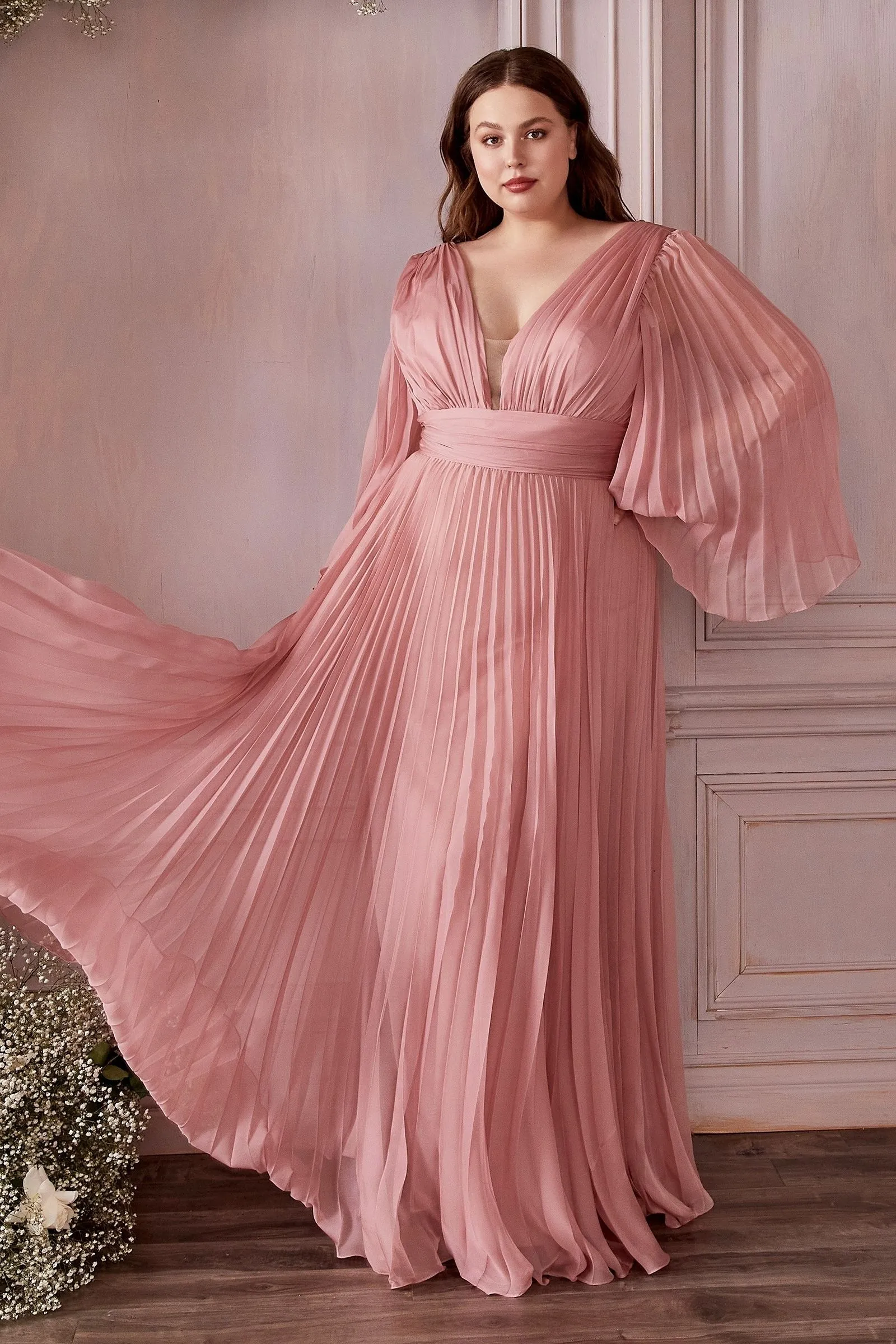 Chiffon Gown, Long Sleeve