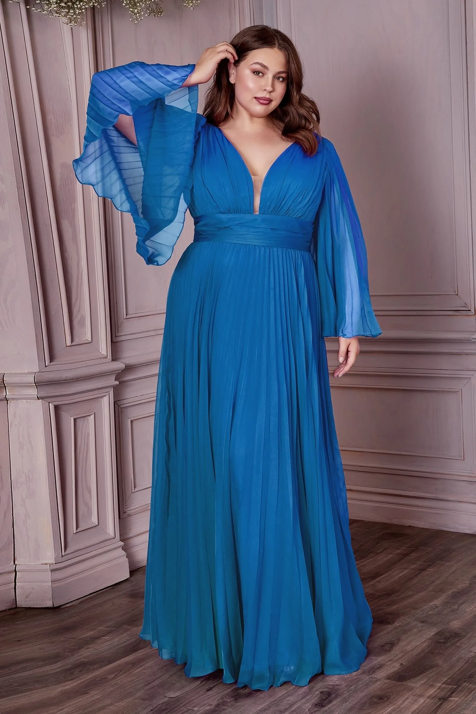 Chiffon Gown, Long Sleeve