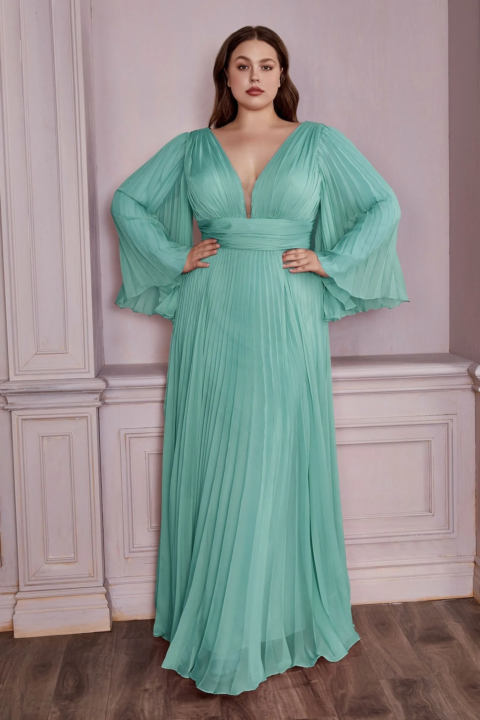 Chiffon Gown, Long Sleeve