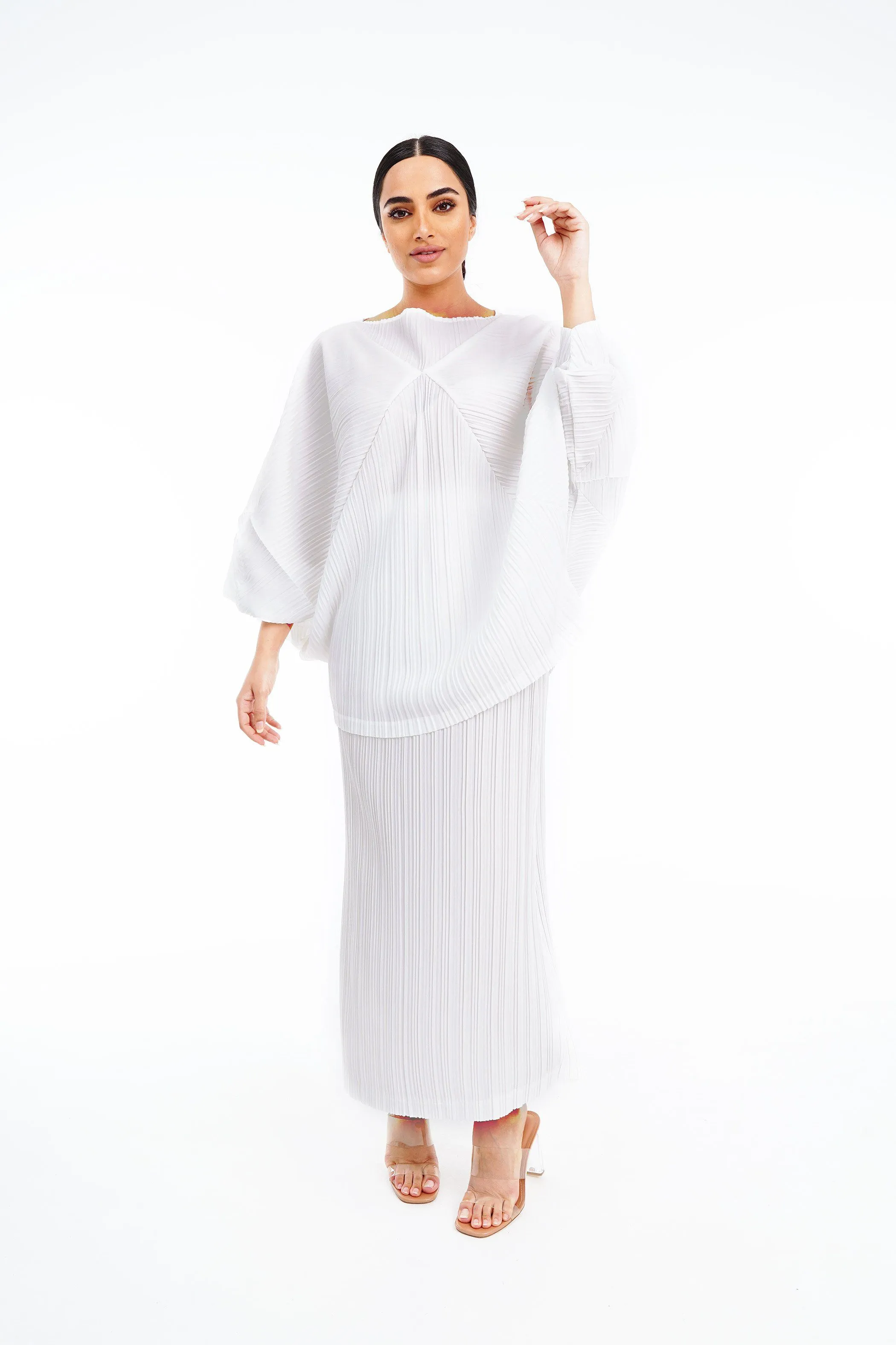 Circular Top With Pencil Skirt Set