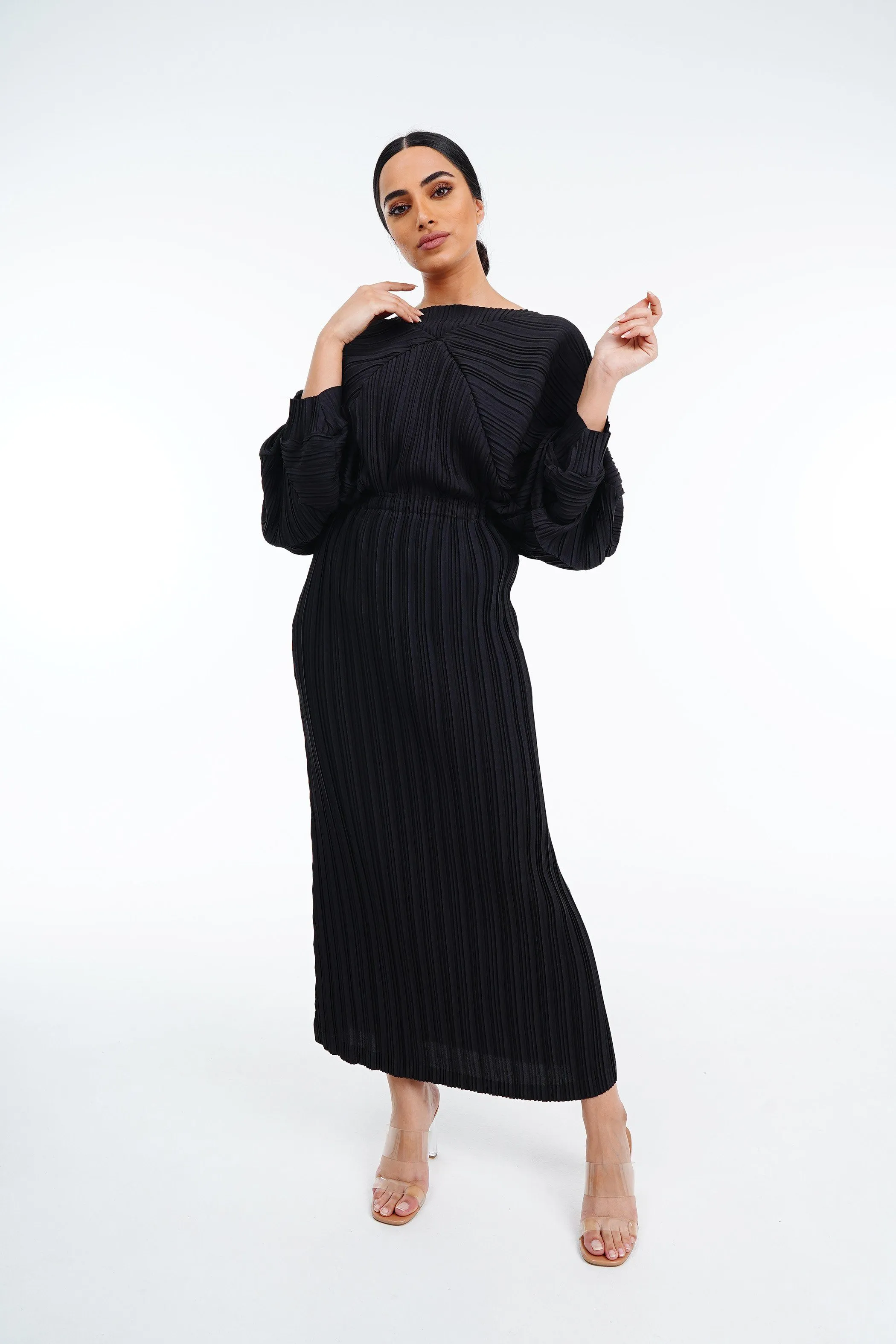 Circular Top With Pencil Skirt Set