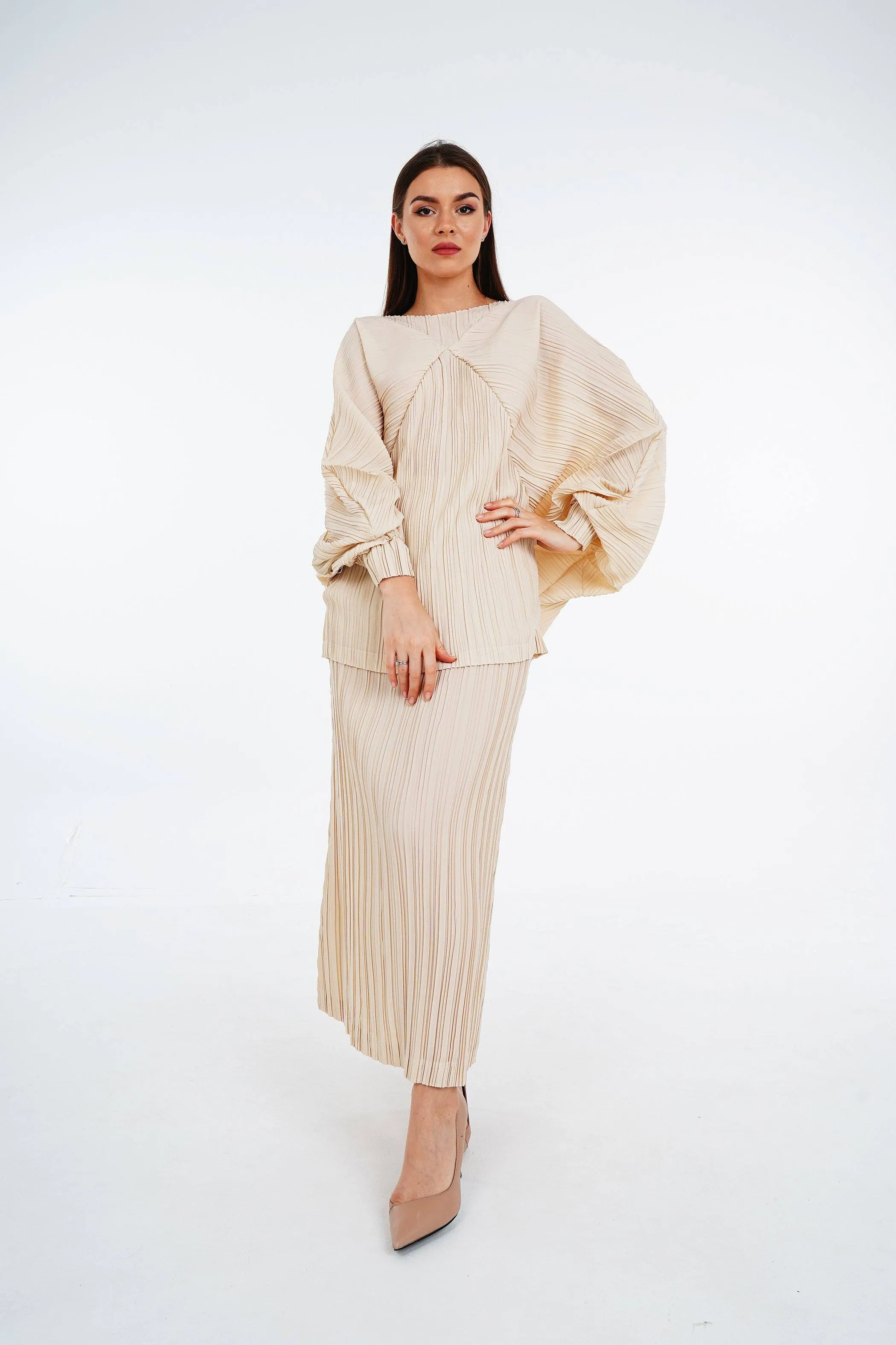 Circular Top With Pencil Skirt Set