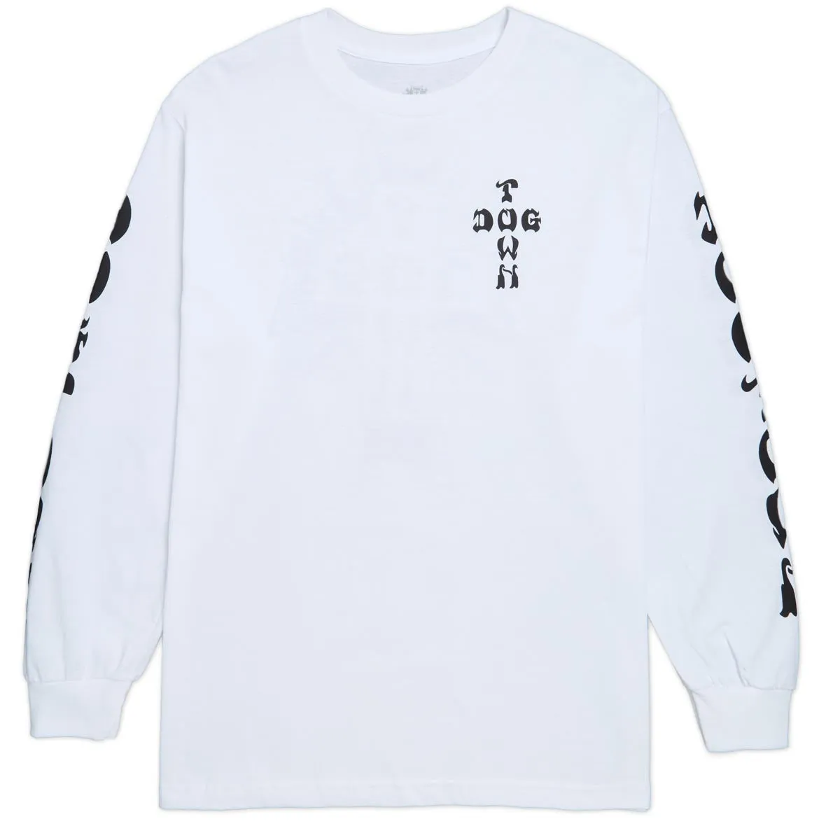 Dogtown Cross Logo Sleeve Print T-Shirt - White/Black