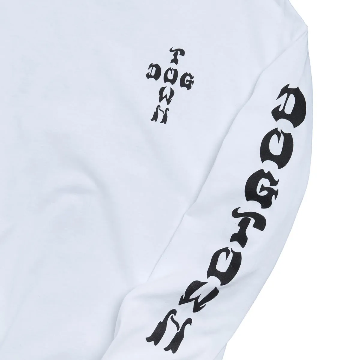 Dogtown Cross Logo Sleeve Print T-Shirt - White/Black
