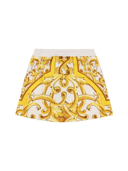Dolce&amp;Gabbana   Maiolica print cotton jersey skirt 