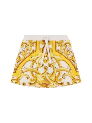 Dolce&amp;Gabbana   Maiolica print cotton jersey skirt 