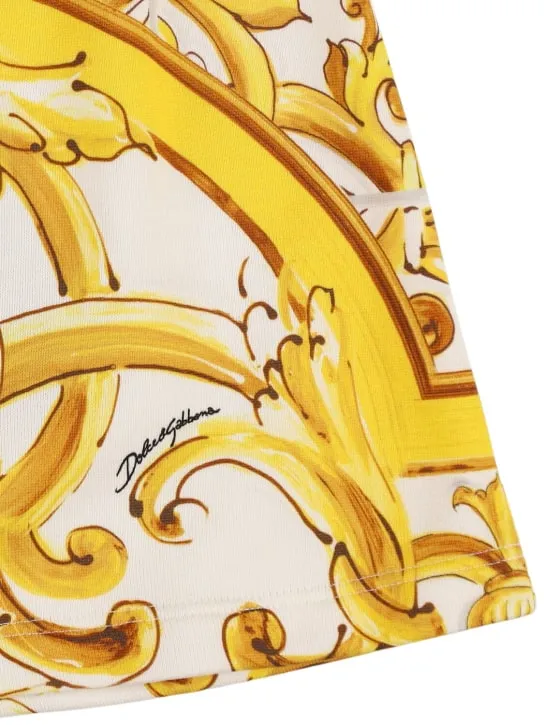 Dolce&amp;Gabbana   Maiolica print cotton jersey skirt 