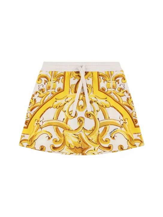 Dolce&amp;Gabbana   Maiolica print cotton jersey skirt 
