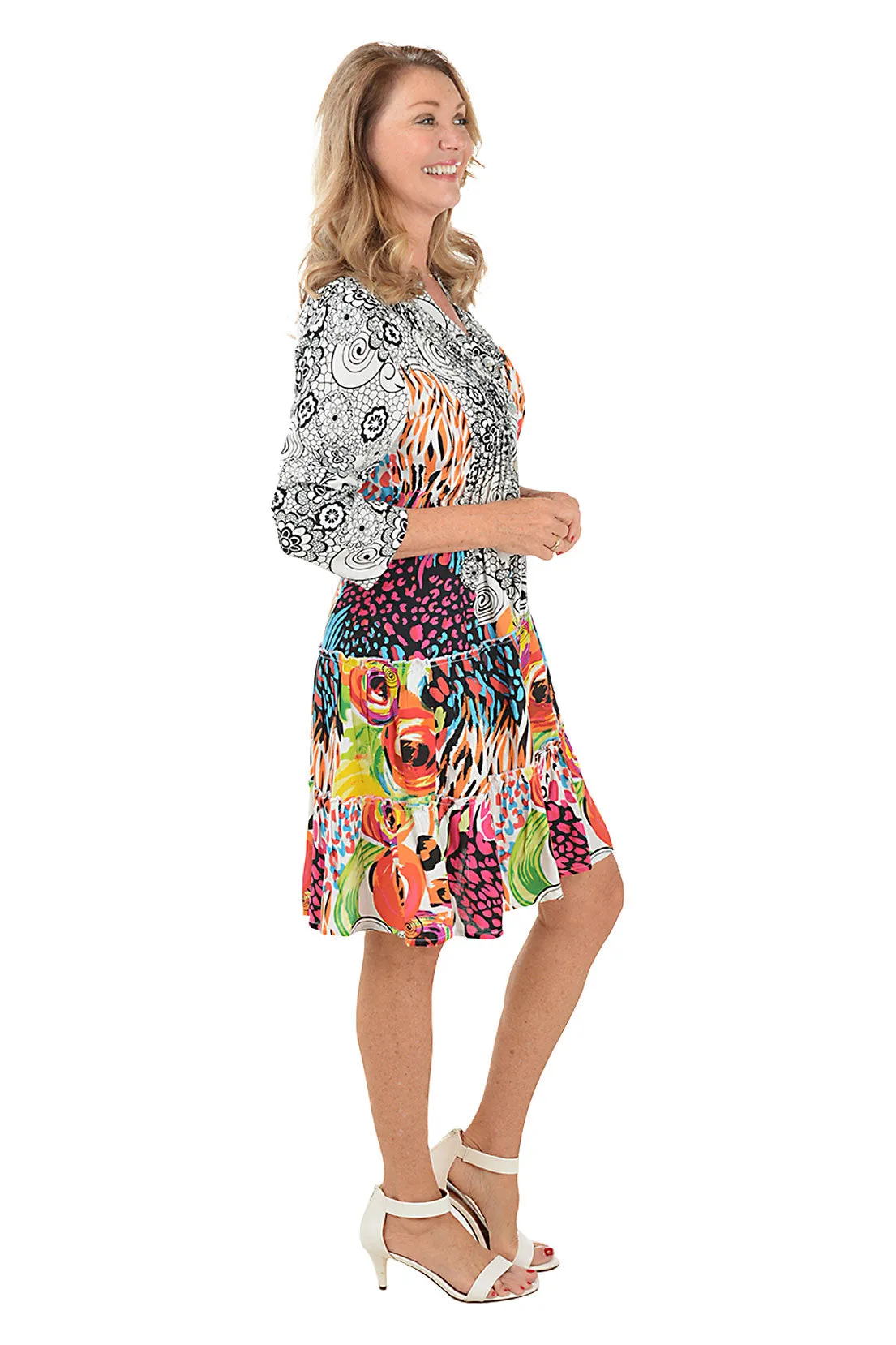 Eliza Pleated Tiered Dress