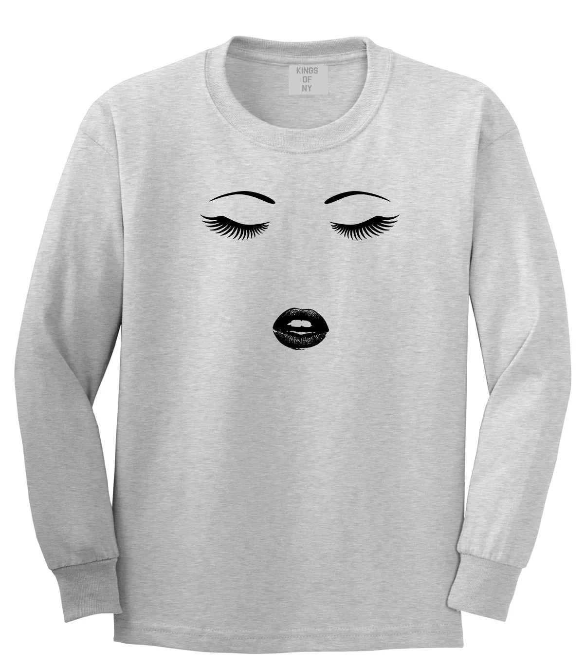 Eyelash Lips Makeup Mens Long Sleeve T-Shirt