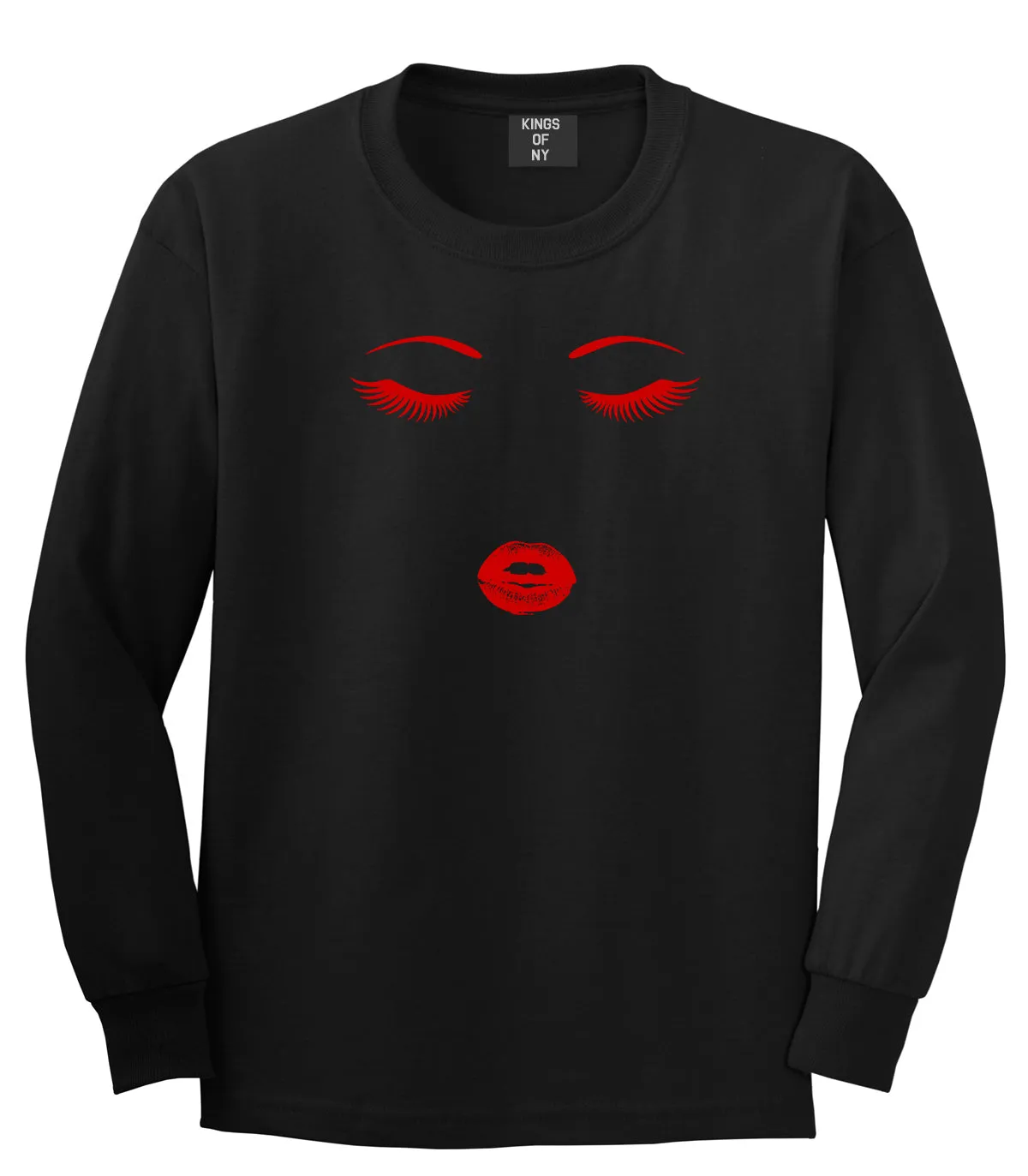 Eyelash Lips Makeup Mens Long Sleeve T-Shirt