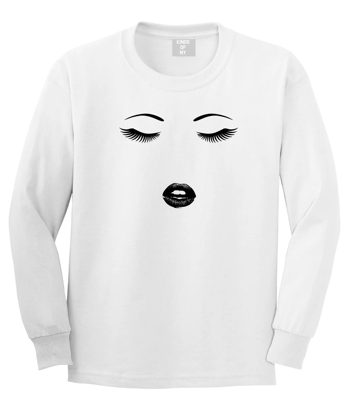 Eyelash Lips Makeup Mens Long Sleeve T-Shirt