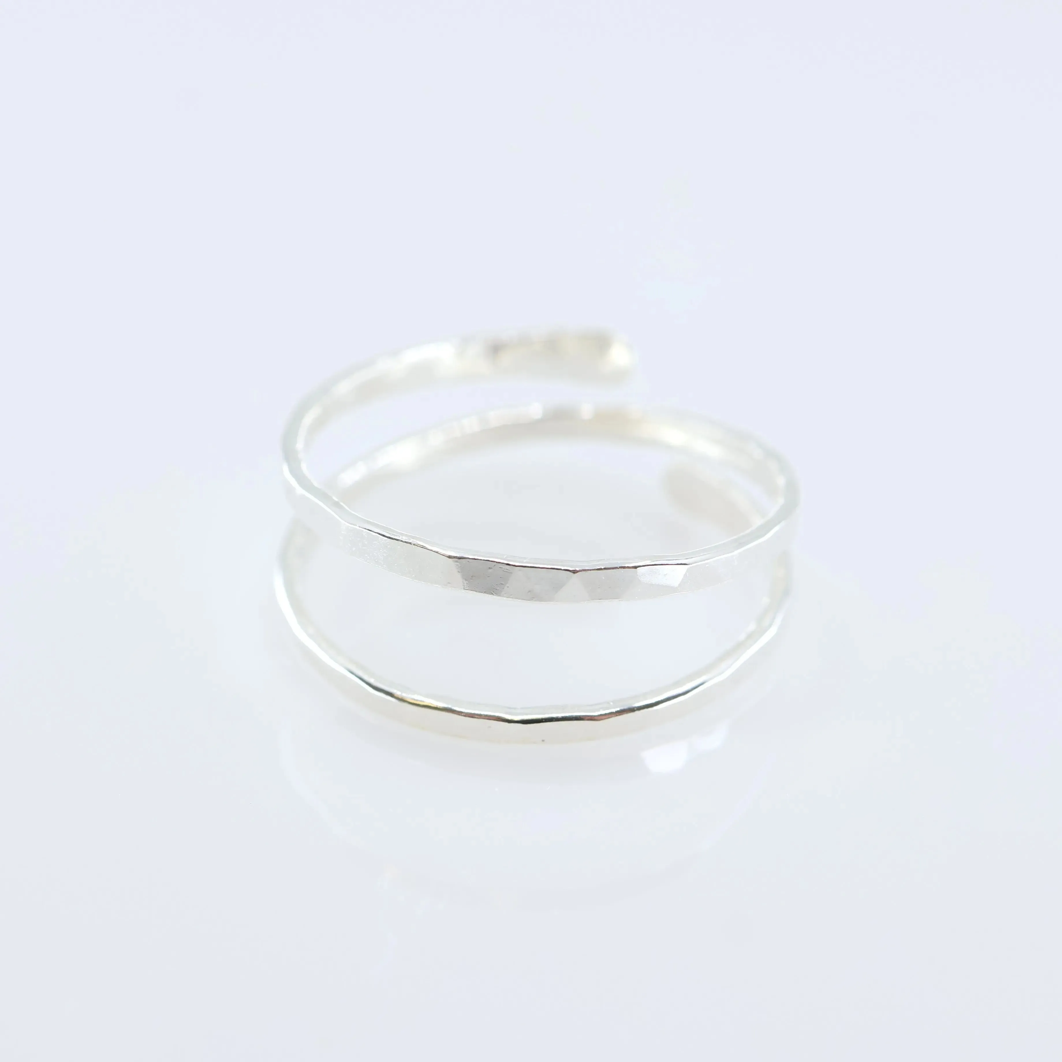 Forged Double Spiral Ring