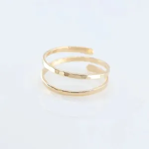 Forged Double Spiral Ring