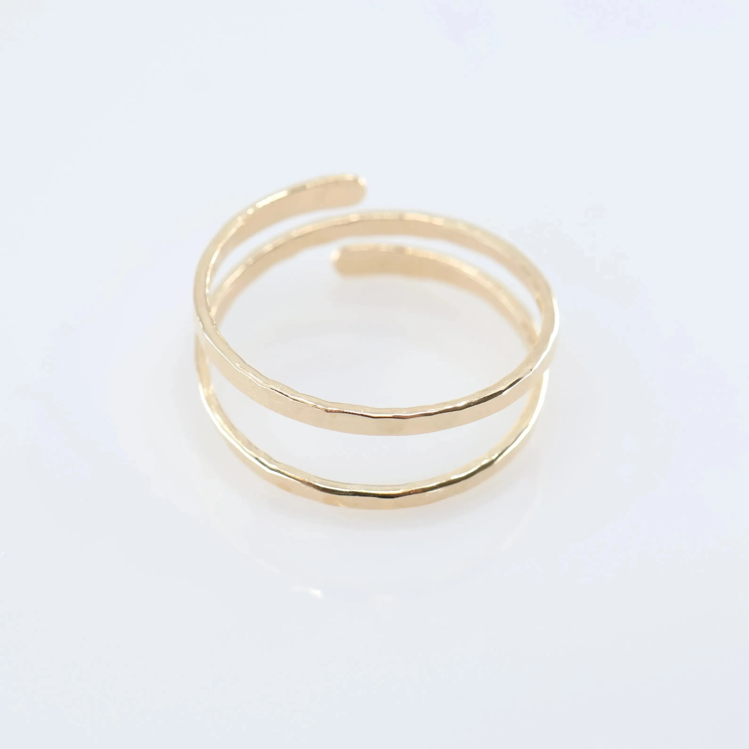 Forged Double Spiral Ring