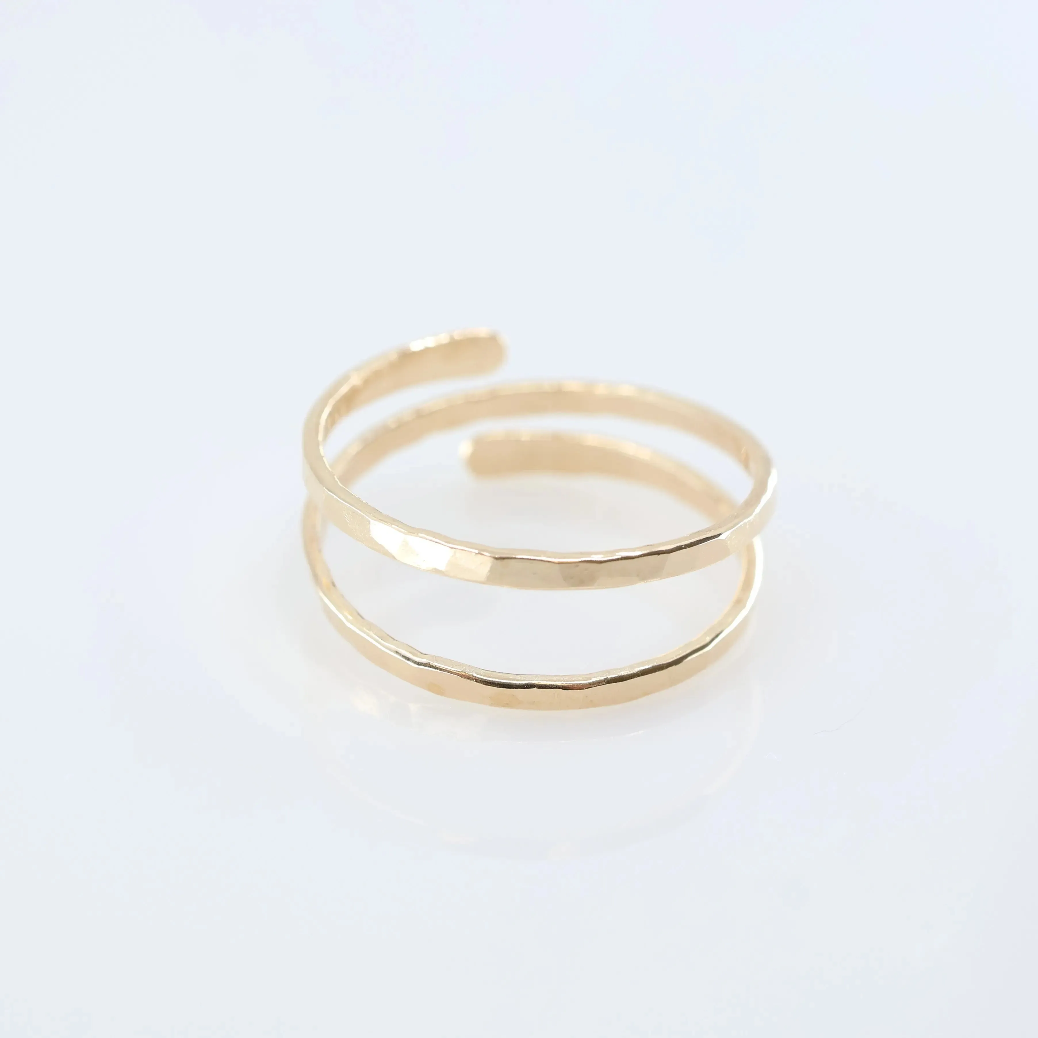 Forged Double Spiral Ring