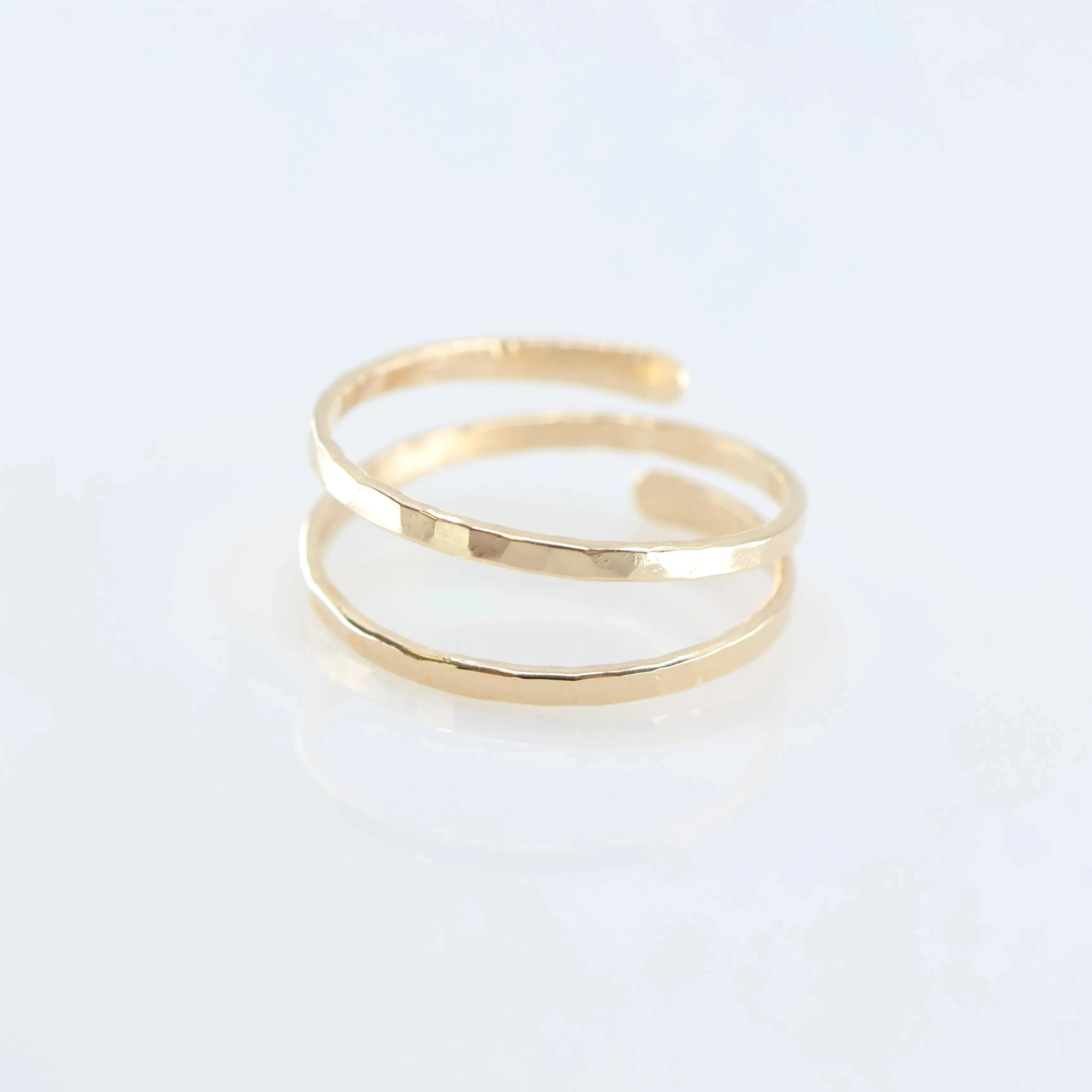 Forged Double Spiral Ring