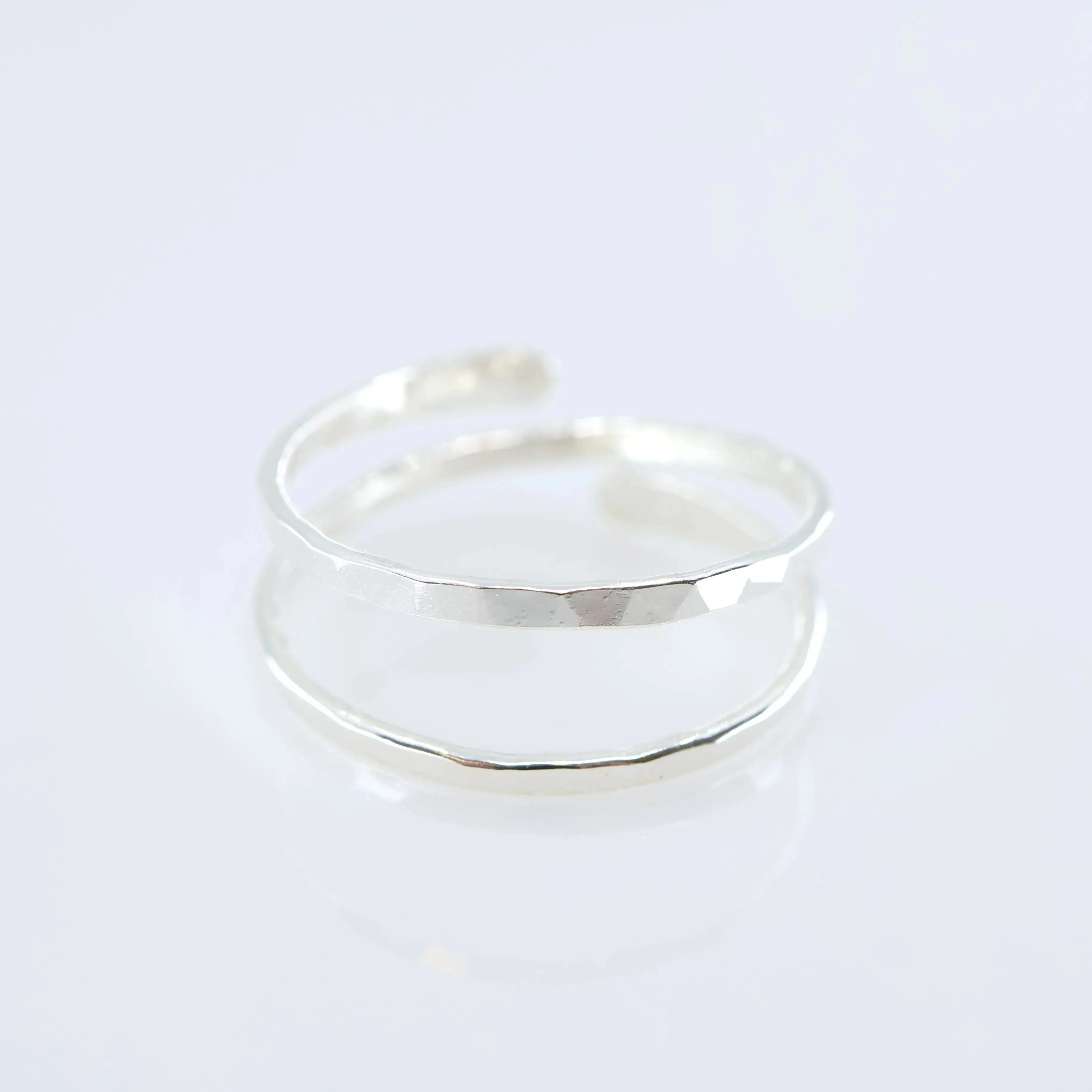 Forged Double Spiral Ring