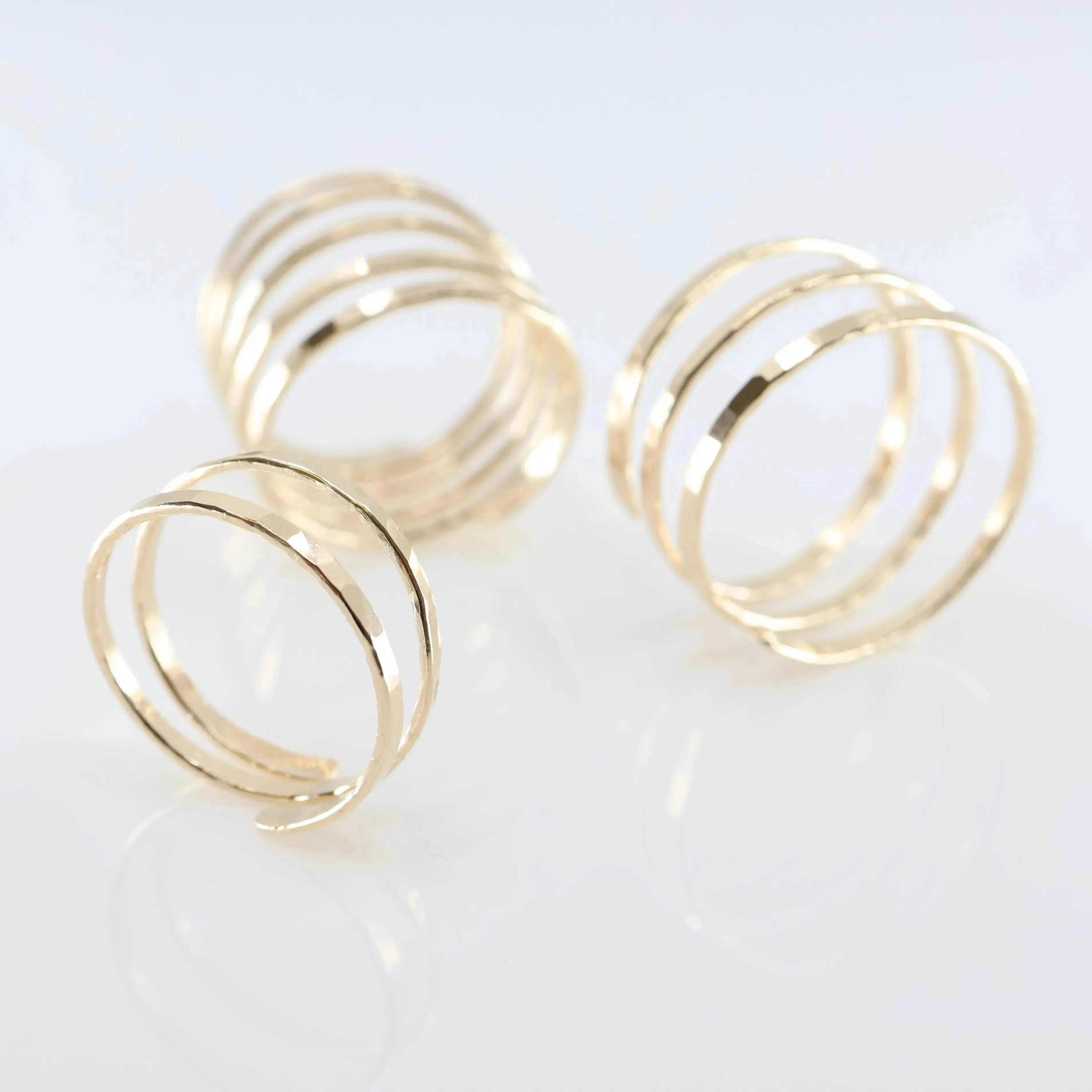 Forged Double Spiral Ring