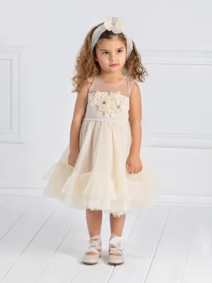 Girl's baptism tulle dress - BRIGHT