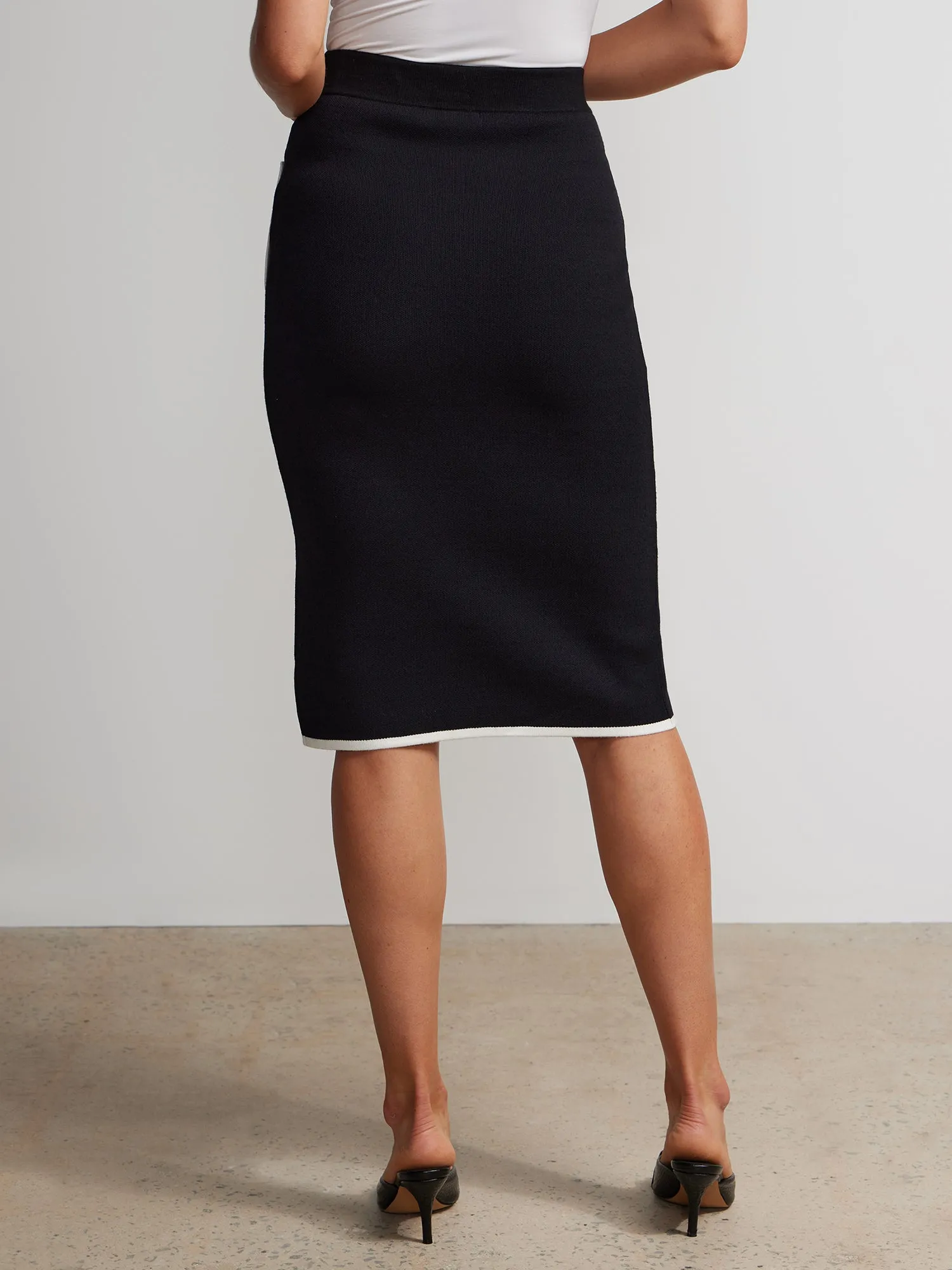 High Rise Front Slit Pencil Skirt