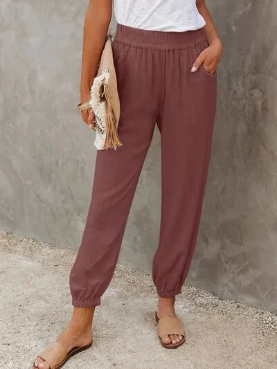 High Waist Cropped Pants