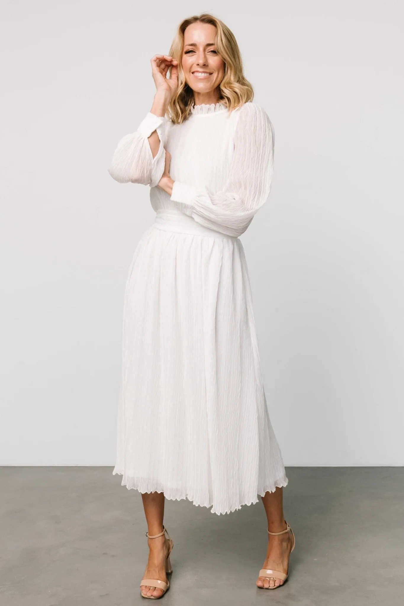 Julie Long Sleeve Dress | Off White