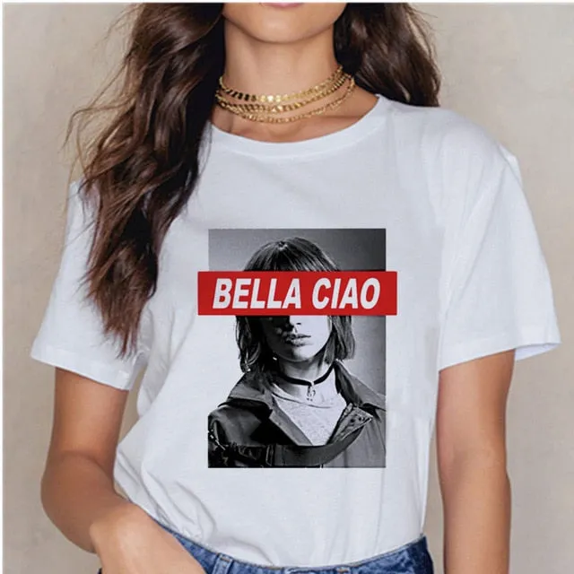 La Casa De Papel Summer 2020 Money Vogue Heist Tshirt The House of Paper T Shirt Casual Dali Mask Woman Tshirt Female Tops