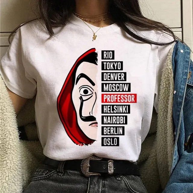 La Casa De Papel Tshirt Fashion Female