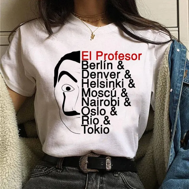 La Casa De Papel Tshirt Fashion Female