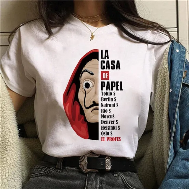 La Casa De Papel Tshirt Fashion Female