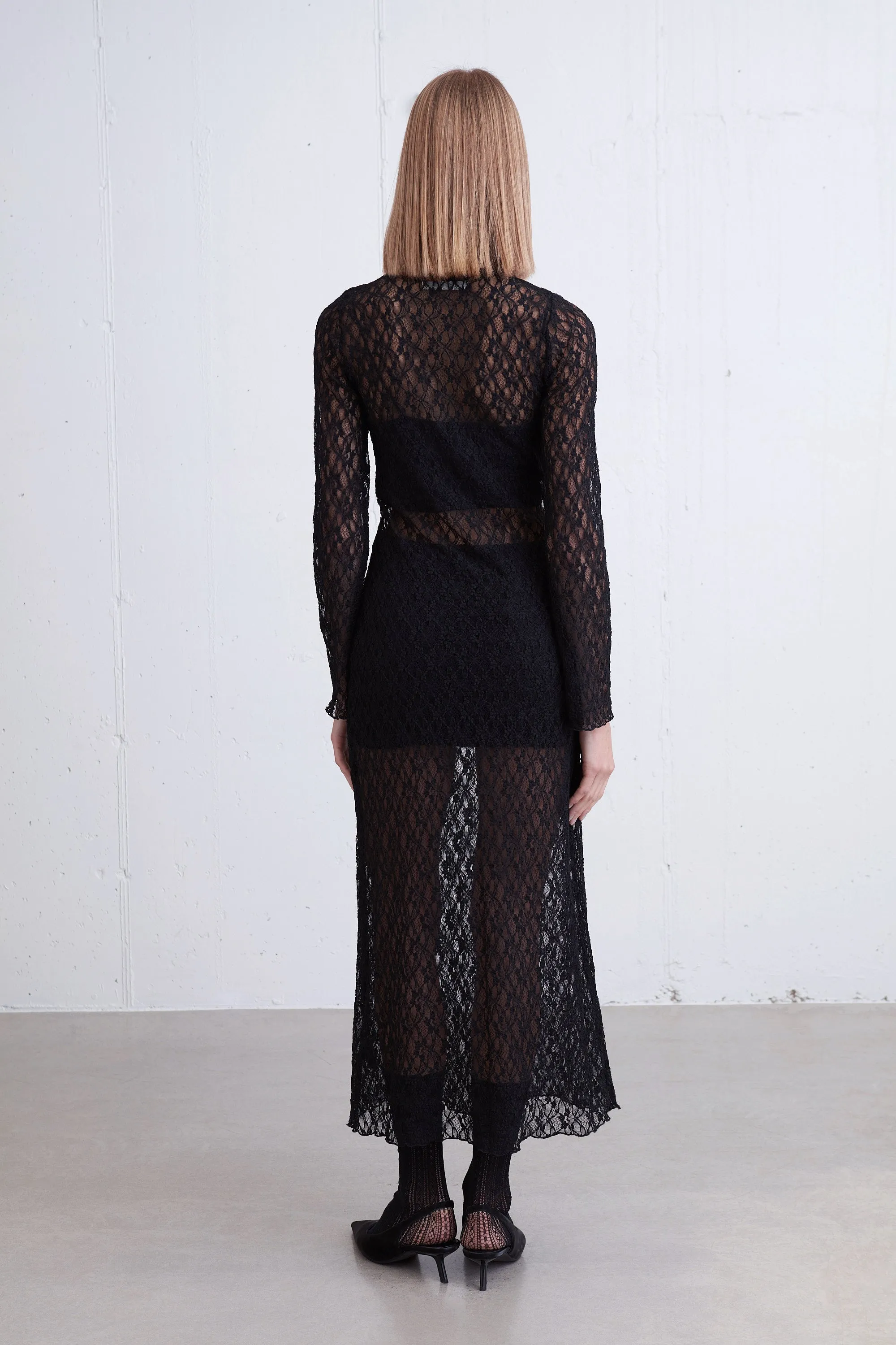 MAXI LACE MESH DRESS