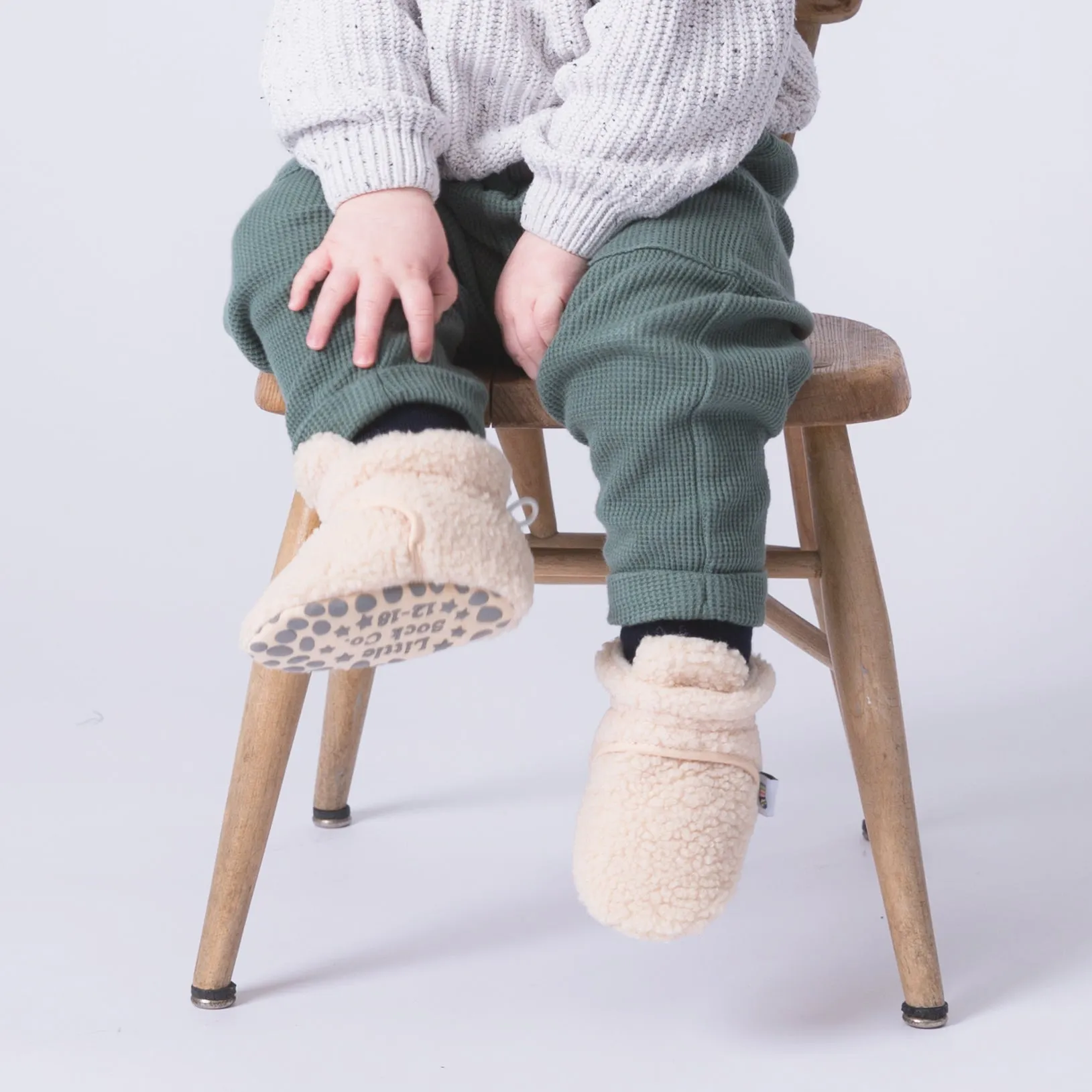 Non-Slip, Stay-on Bootie Bundle   Stay-on Socks   Cable Knit Leggings - Sherpa