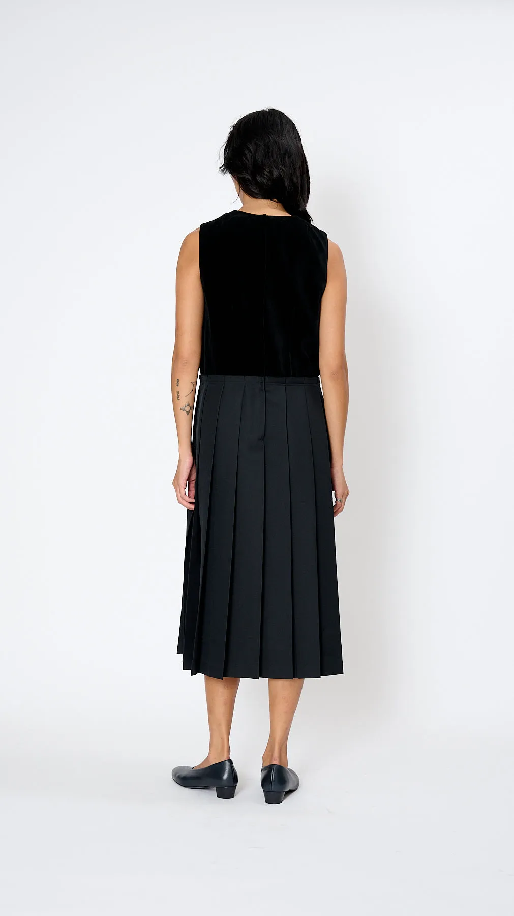 Pleated Dress in Black