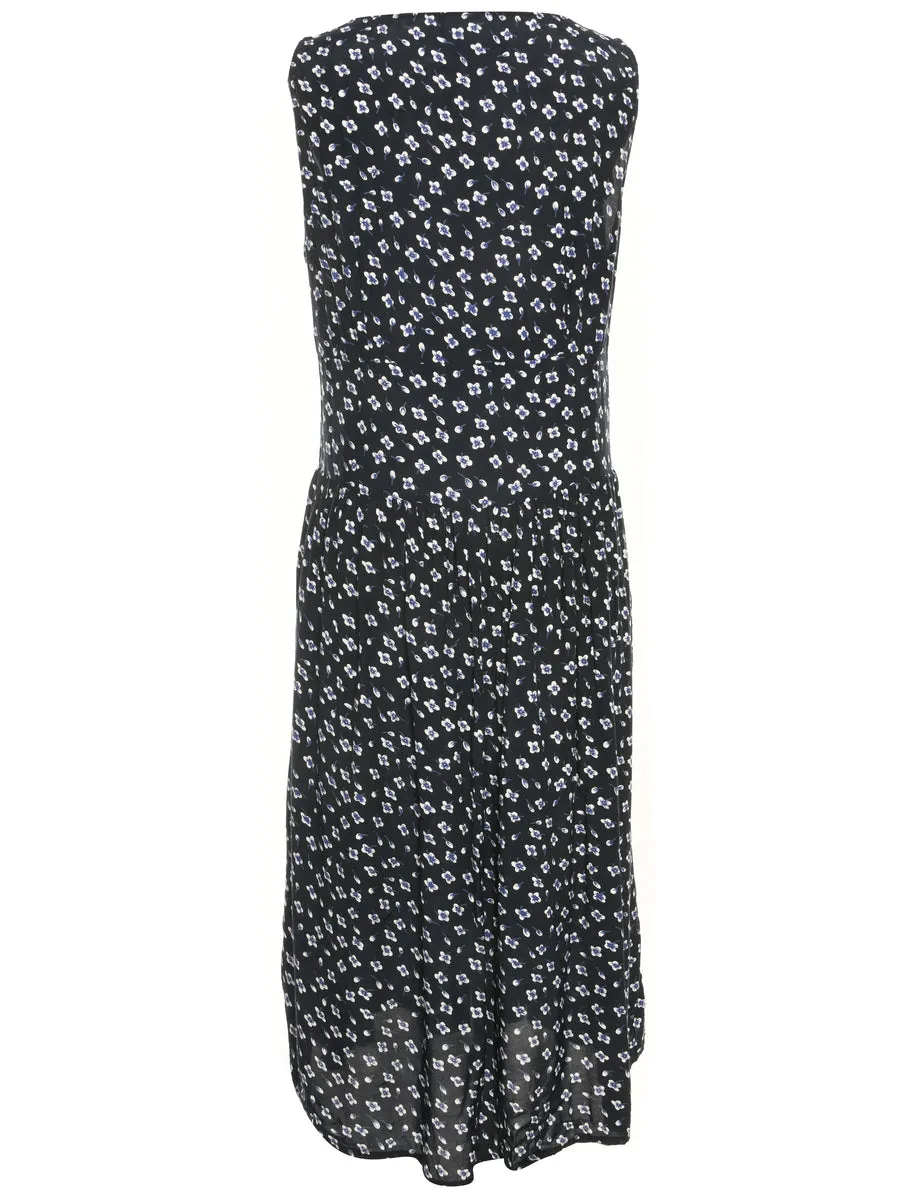 Pleated Floral Dress - M