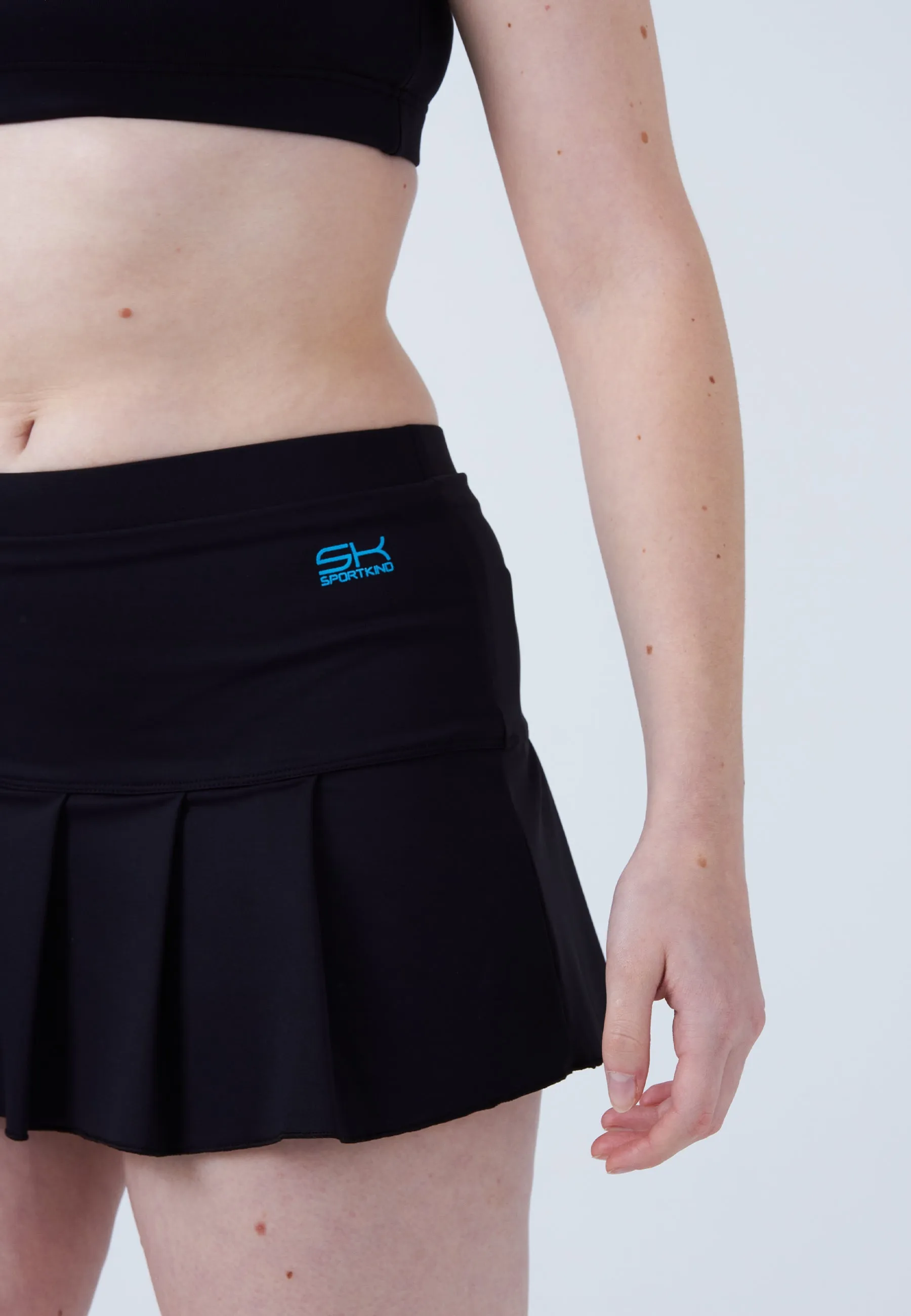 Pleated Tennis Skort, black